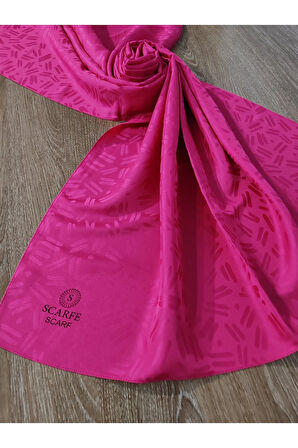Scarfe Jakarlı Şal Fuşya