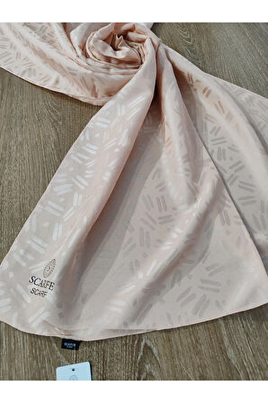 Scarfe Jakarlı Şal Ekru