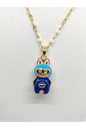 Laci Labubu Figürlü Çelik Kolye Gold