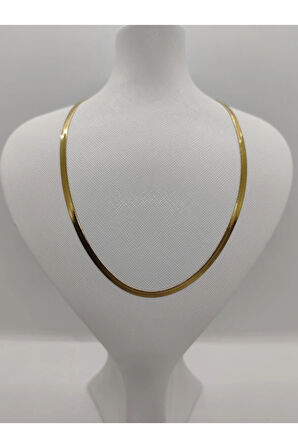 İtalyan Zincir Çelik Kolye Gold