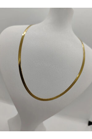 İtalyan Zincir Çelik Kolye Gold