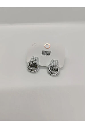 Burgu Halka Figürlü Silver Küpe