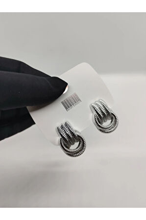 Burgu Halka Figürlü Silver Küpe