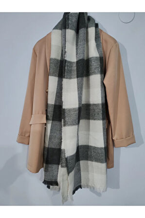 Omuz ve Boyun Şalı Zara Şal Ekru Gri