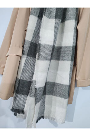 Omuz ve Boyun Şalı Zara Şal Ekru Gri