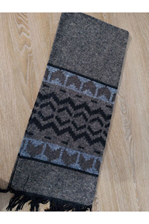 Omuz ve Boyun Şalı Desenli Kahve