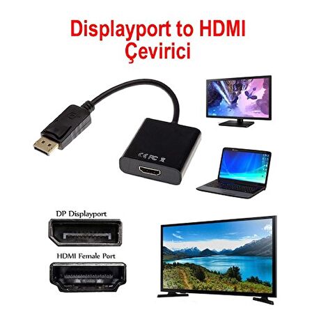 Displayport To Hdmi Dönüştürücü Adaptör Display Port Erkek Vga Dişi