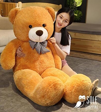 160 cm Papyonlu Peluş Ayı- Papyonlu %100 Yerli İmalat