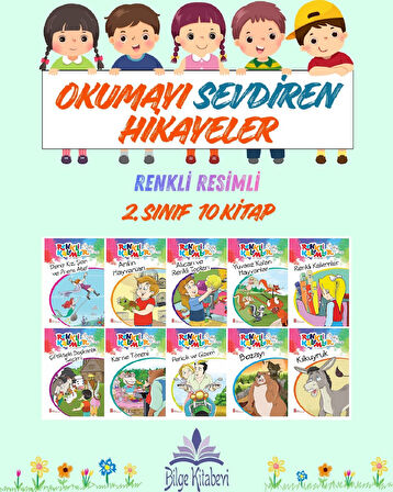 2.Sınıf Okumayı Sevdiren Renkli Resimli Hikayeler 8 - 10 Kitap