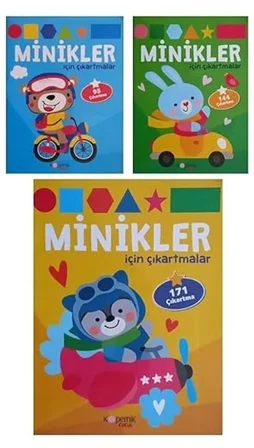 Minikler İçin Çıkartma Kitapları 3 Kitap