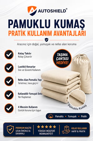 Audi RS6 Uyumlu Pamuklu Bez Oto Branda Araç Örtüsü Toz Koruyucu Boya Dostu