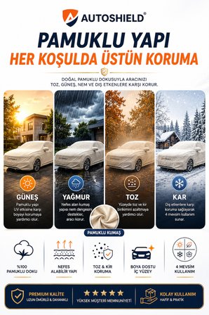 Fiat Egea Cross SUV Uyumlu Pamuklu Bez Oto Branda Araç Örtüsü Toz Koruyucu Boya Dostu