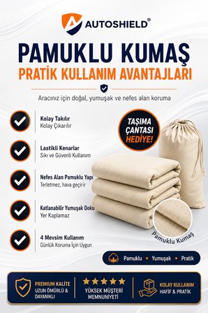 Fiat Egea Cross SUV Uyumlu Pamuklu Bez Oto Branda Araç Örtüsü Toz Koruyucu Boya Dostu