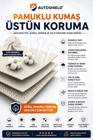 Toyota Yaris Hatchback Uyumlu Pamuklu Bez Oto Branda Araç Örtüsü Toz Koruyucu Boya Dostu