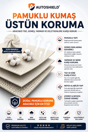 Citroen e-C4 Uyumlu Pamuklu Bez Oto Branda Araç Örtüsü Toz Koruyucu Boya Dostu