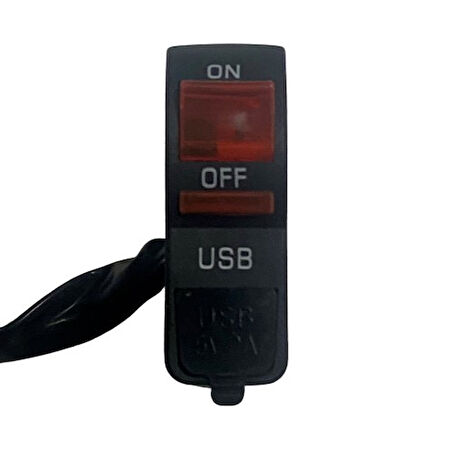Motospartan Sis Farı Kumanda Açma Düğmesi Usb Sarı Işıklı