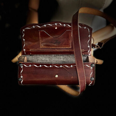 Hakiki Deri, El Yapımı Kadın Çanta, Kadın Cüzdan Larissa v138