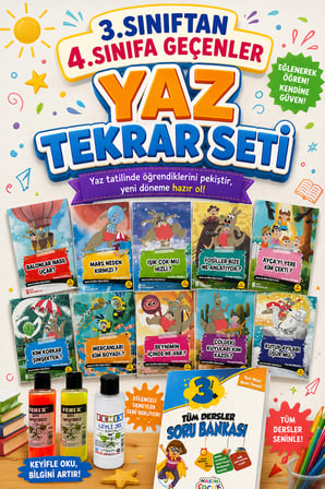 3.Sınıftan 4.Sınıfa Geçenler İçin Hikayelerle Yaz Tekrar Seti (Slime Set Hediyeli)