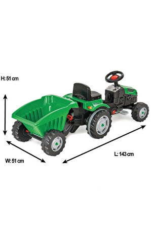 Nessiworld Active Traktör Römorklu Pedallı Yeşil
