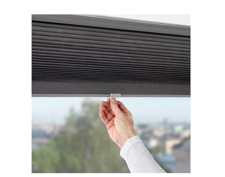 IKEA HOPPVALS stor perde , gri, 140x155 cm, loş ışık, polyester 