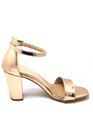 191205 Bakır Rugan Kadın Tek Bant Abiye Ayakkabı