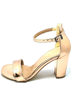 191205 Bakır Rugan Kadın Tek Bant Abiye Ayakkabı