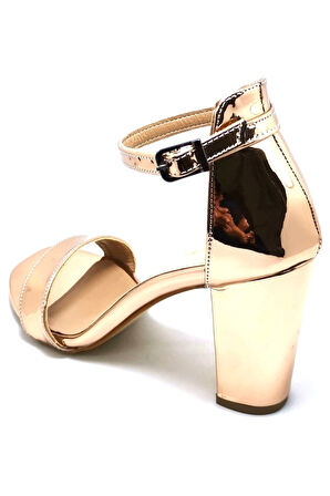 191205 Bakır Rugan Kadın Tek Bant Abiye Ayakkabı