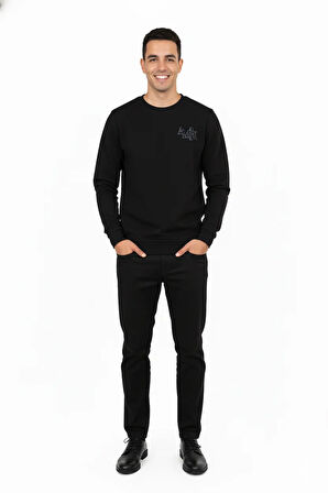 Oppland Erkek Sweatshirt Regular Fit Pamuklu Kumaş iki iplik Logolu OPES26AMRMOD16