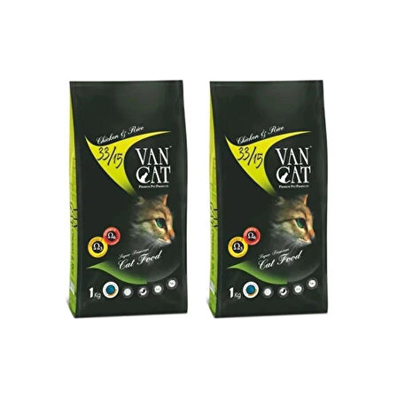 VanCat Tavuklu ve Prinçli Yetişkin Kedi Maması 1 Kg X 2 Adet