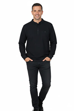 Oppland Erkek Kışlık Kazak Polo Yaka Oxford Fleto Cepli Dokulu Rahat Kesim Tam Kalıp