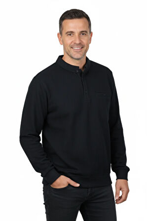 Oppland Erkek Kışlık Kazak Polo Yaka Oxford Fleto Cepli Dokulu Rahat Kesim Tam Kalıp