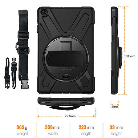 Smcase Apple iPad 2 3 4 Kılıf Tablet Tank Koruma Defender Standlı df1