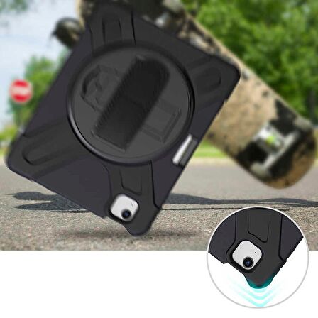 Smcase Apple iPad Air 10.9 2022 5.Nesil Kılıf Tablet Tank Koruma Defender Standlı df2