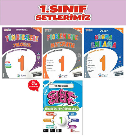 Üçgen 1.Sınıf 2.Dönem Tüm Derslere Yolculuk-Problemlerle Matematik-Okuma Anlama-Gıcır Soru Bankası