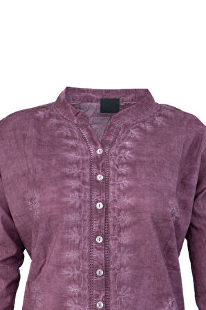 Oppland Kadın Bluz Şile Bezi Keten %100 Saf Pamuk Dokuma Kumaş Güneş Model Çok Hafif ve Serin Tutar