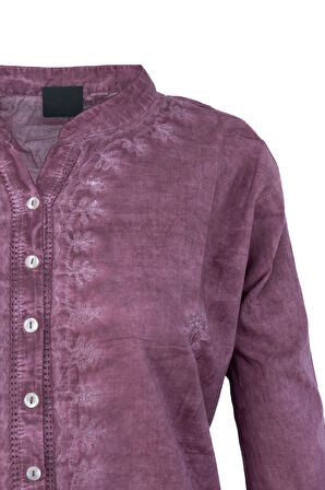 Oppland Kadın Bluz Şile Bezi Keten %100 Saf Pamuk Dokuma Kumaş Güneş Model Çok Hafif ve Serin Tutar