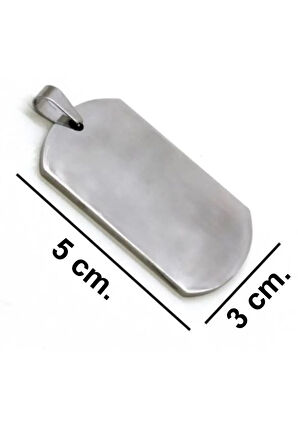 Parlak Paslanmaz Çelik Dogtag Isim Yazılan Asker Künyesi Erkek Kolye Zincir