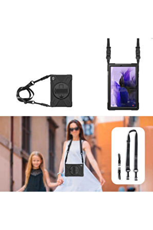 Smcase Samsung Galaxy Tab S7 Fe T737 Kılıf Tablet Tank Koruma Defender Standlı df33  Nano  Kalem