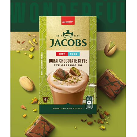 Jacobs Dubai Çikolatalı Cappuccino 19,5 gr 8 li x 3 Kutu (24 Adet)