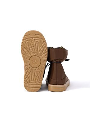 Kışlık Bağcıklı Kar Botu Pillow Comfort Ankle Boots Paraşüt Kumaş Mikro Taban Kürklü