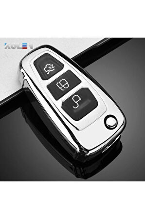 Fiesta Parlak Sustasız Anahtar Kılıfı Gümüş Renk