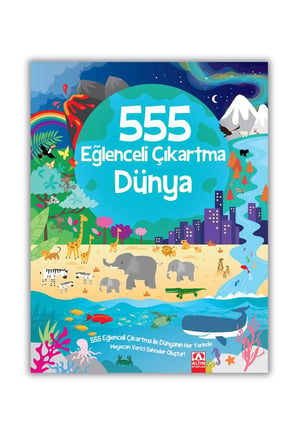 1 Ad. Dev Boyama + Erkek Çocuklar için 555 Eğlenceli Çıkartma Seti 3 Ad.- Dünya, Ejderhalar, Futbol