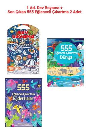 1 Ad. Dev Boyama + 555 Eğlenceli Çıkartma Dünya + 555 Eğlenceli Çıkartma Ejderhalar, Serinin Son Set