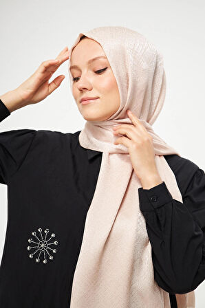 SakaFashion HASIR DESENLİ JAKARLI ŞAL -  BUĞDAY