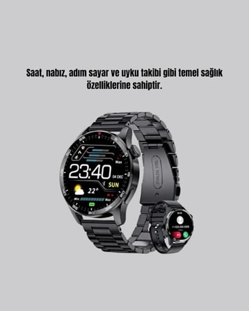 Spor ve Sağlık Takip Özellikli Akıllı Saat – Kalp Atış, Uyku ve Adım Ölçer Fonksiyonlu - Lisinya