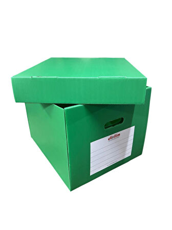 Dirilim Plastik Arşiv Kutusu 42x35x30H Arşiv Klasörü Plastik Oluklu