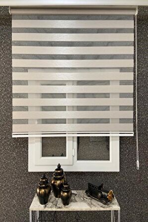 Kidmex Ithal Bambu Krem Alüminyum Kasa Zebra Perde Eteksiz