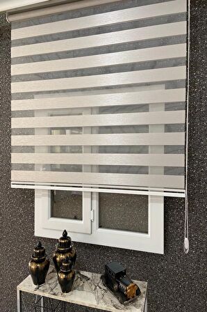 Kidmex Ithal Bambu Krem Alüminyum Kasa Zebra Perde Eteksiz