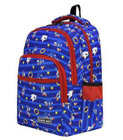 SONIC 3 LÜ SET OKUL ÇANTASI İLK OKUL BESLENMELİ ERKEK