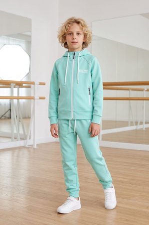 Erkek Çocuk Scuba Atheletic Reglan Kol Kapüşonlu Dalgıç Kumaş Eşofman Takımı ESF7028
